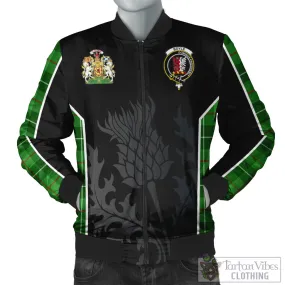 Boyle Tartan Bomber Jacket with Family Crest and Scottish Thistle Vibes Sport Style