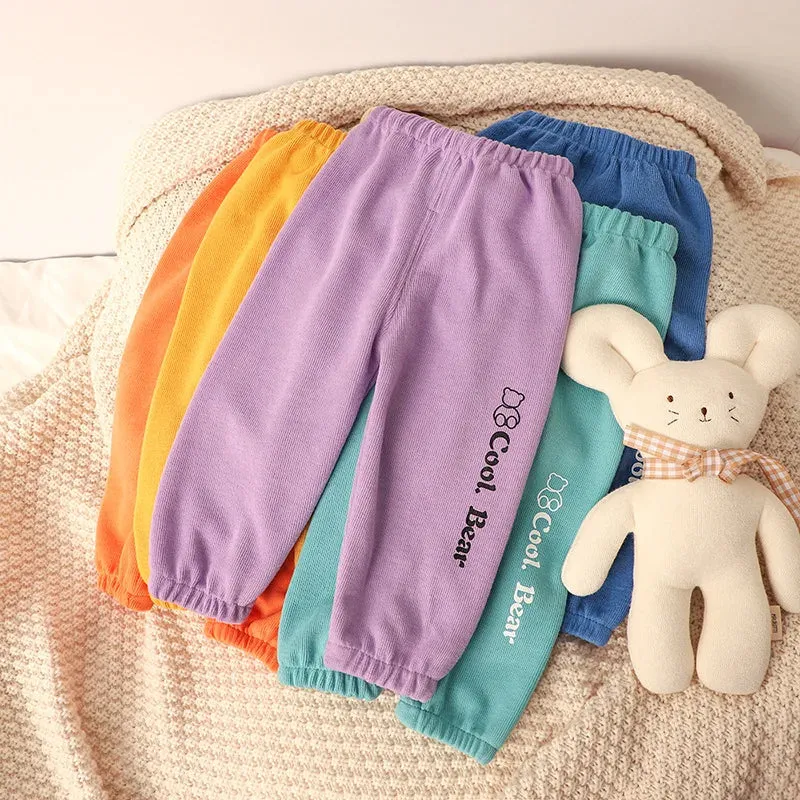 1-5years Kids Pants Spring Autumn Baby Boys Girls Sweapant Korean Style Loose Children Leisure Pants