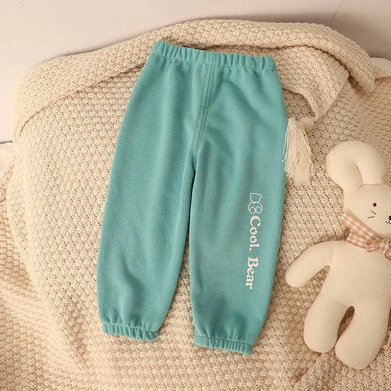 1-5years Kids Pants Spring Autumn Baby Boys Girls Sweapant Korean Style Loose Children Leisure Pants