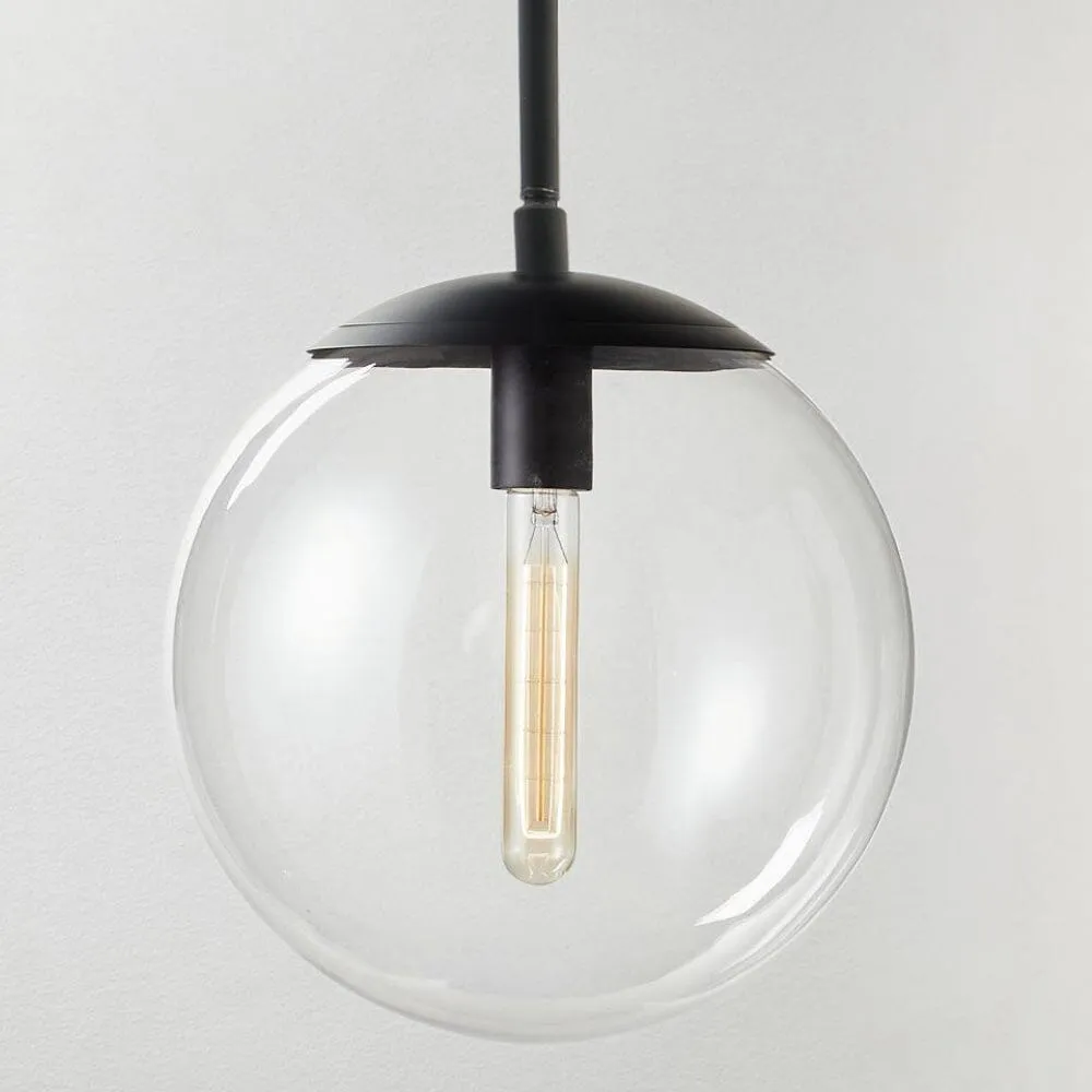 1-Light Pendant Light with Glass Lampshade