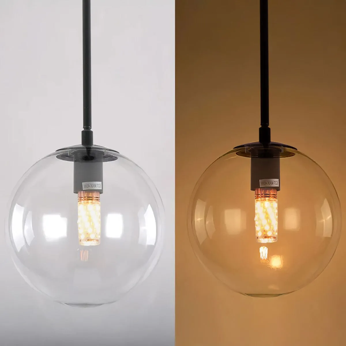 1-Light Pendant Light with Glass Lampshade