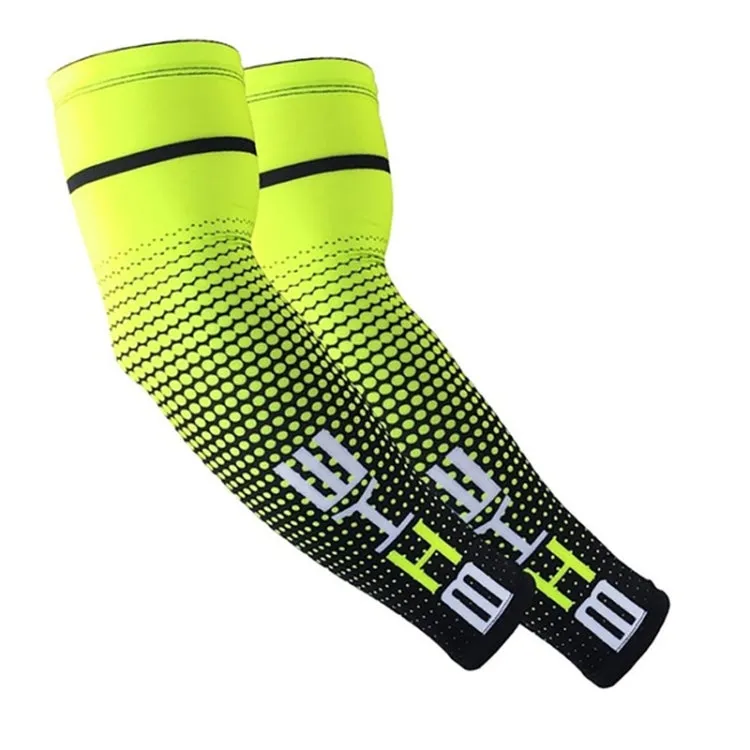 1 Pair Cool Men Cycling Running Bicycle UV Sun Protection Cuff Cover Protective Arm Sleeve Bike Sport Arm Warmers Sleeves, Size:L (Green)