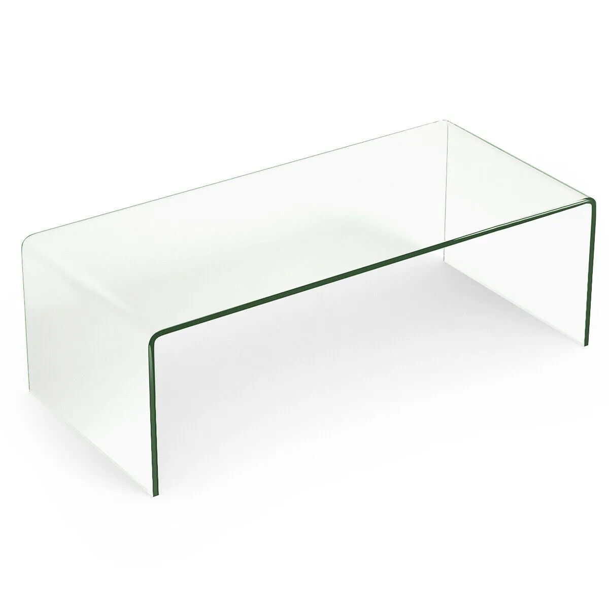 108 x 50 cm Tempered Glass Coffee Table-Transparent