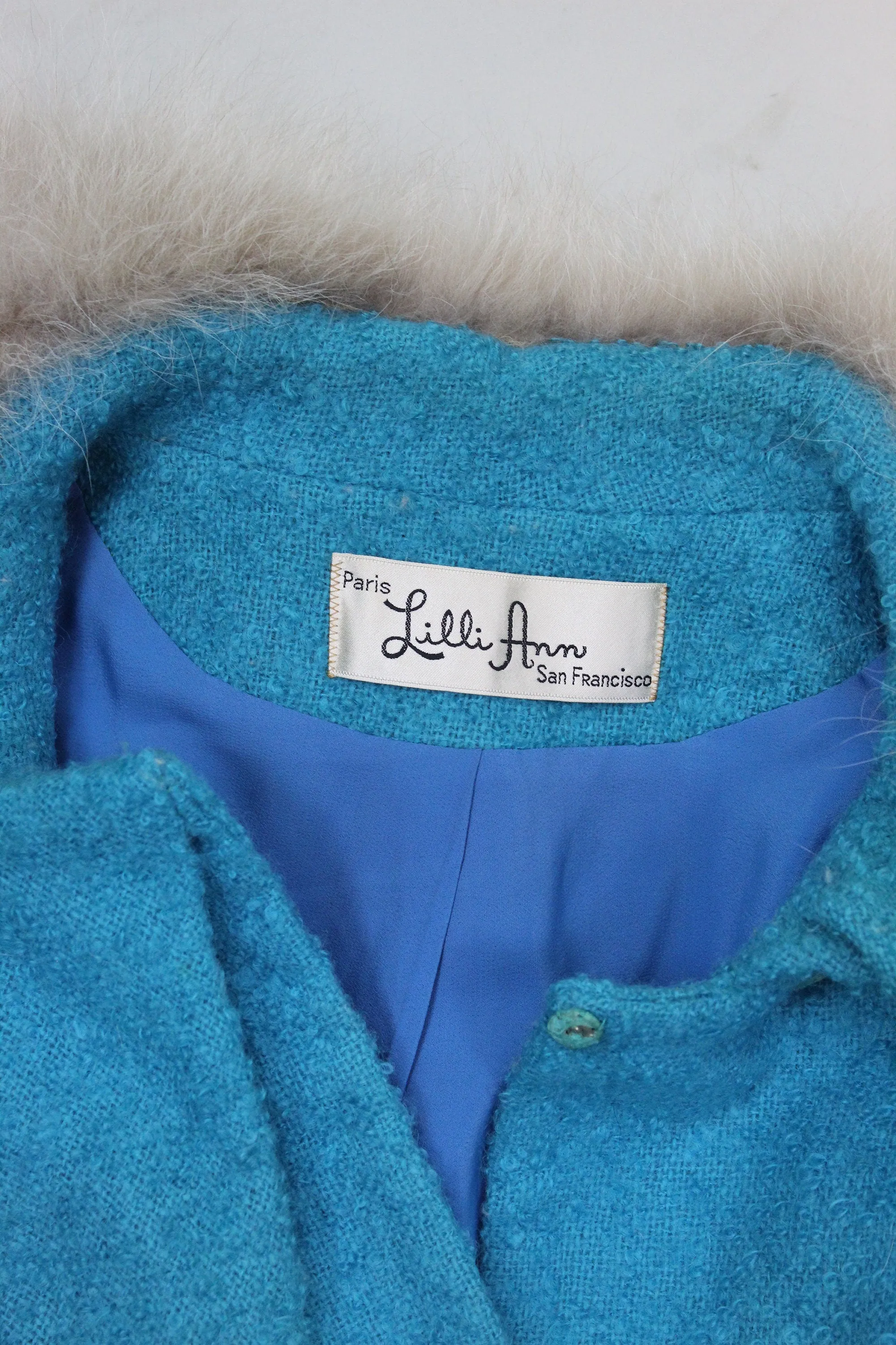 1960s 1963 LILLI ANN suit FUR collar medium | new winter