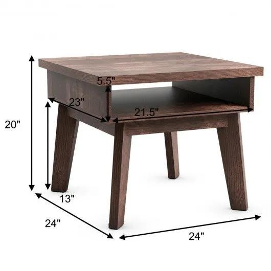 2-Tier Nightstand Space-Saving Side Sofa End Table