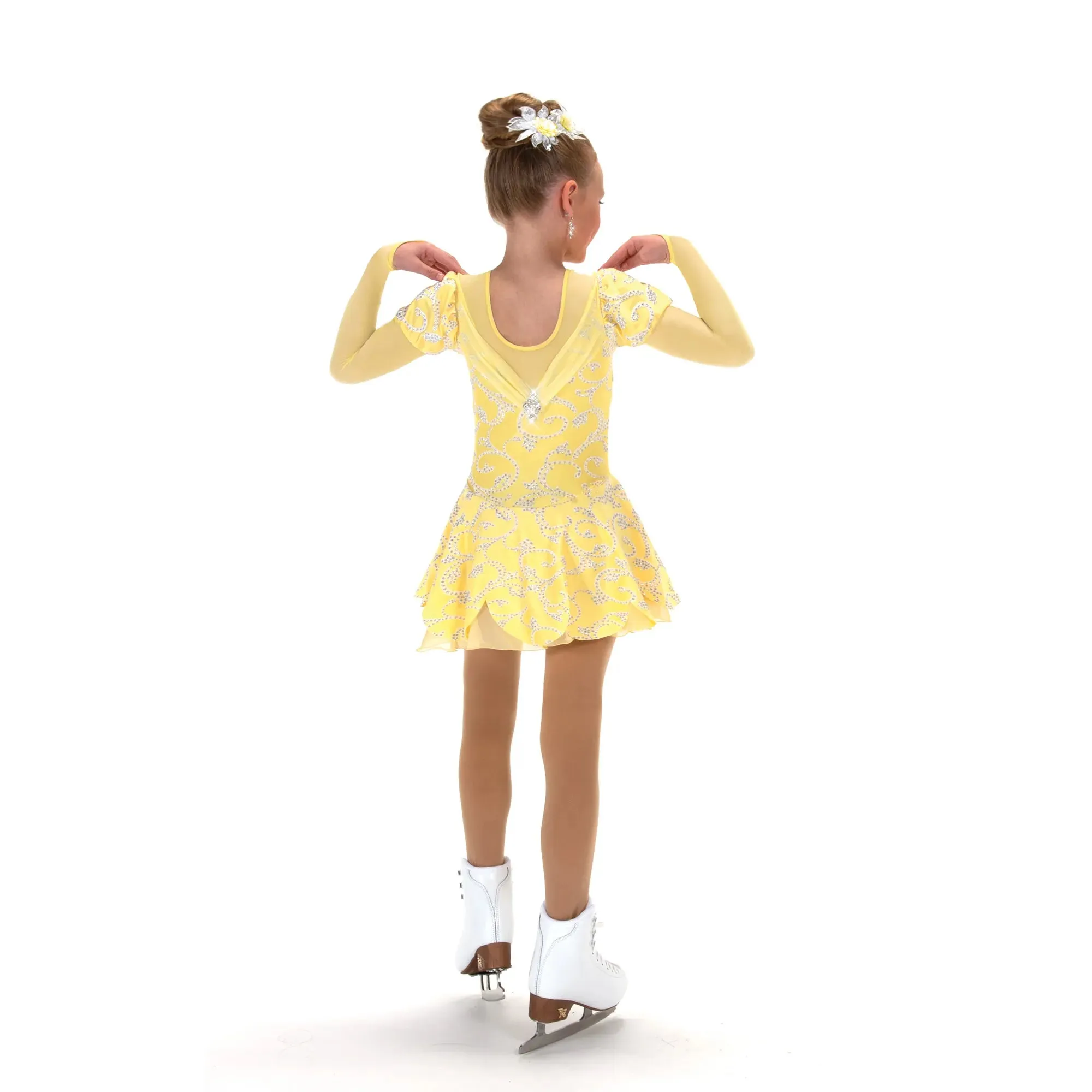 635 Figure Skating Lemon Chiffon Dress