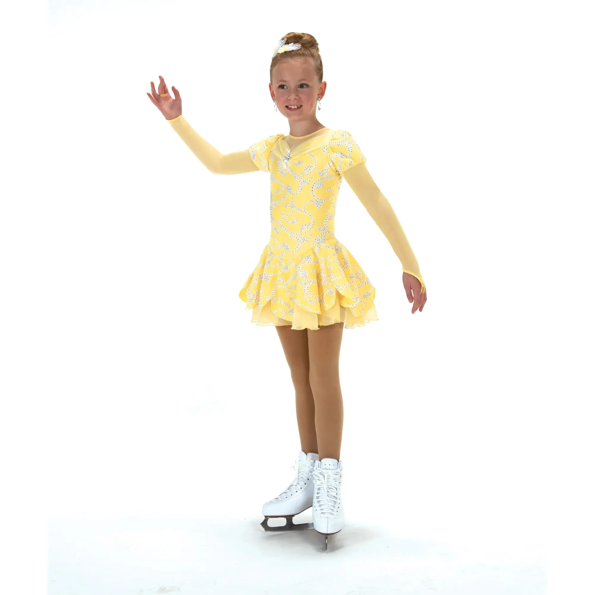 635 Figure Skating Lemon Chiffon Dress