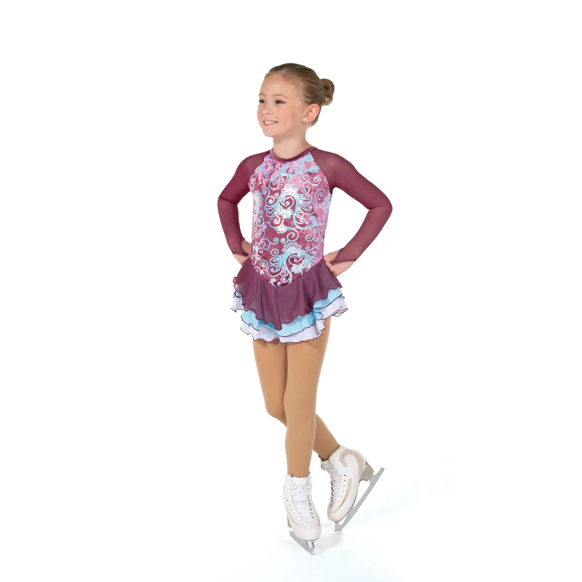 636 Figure Skating Sequin Sea Queen Dress