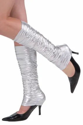 80's Lame Leg Warmers Silver