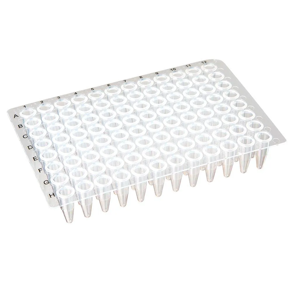 96-well PCR plate, 0.2mL, PP, natural, flat top