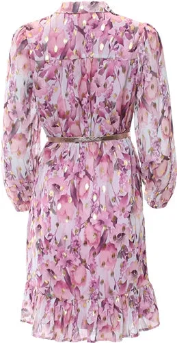 A1623 Pink Print Cal Dress