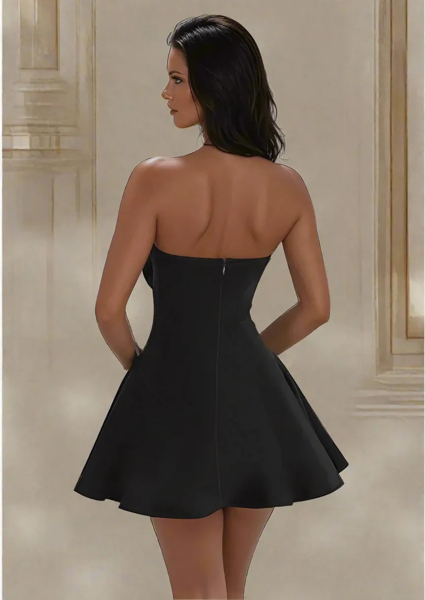 A&A Suzane Bow Detail Mini Dress