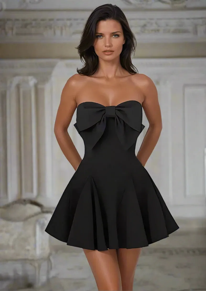 A&A Suzane Bow Detail Mini Dress