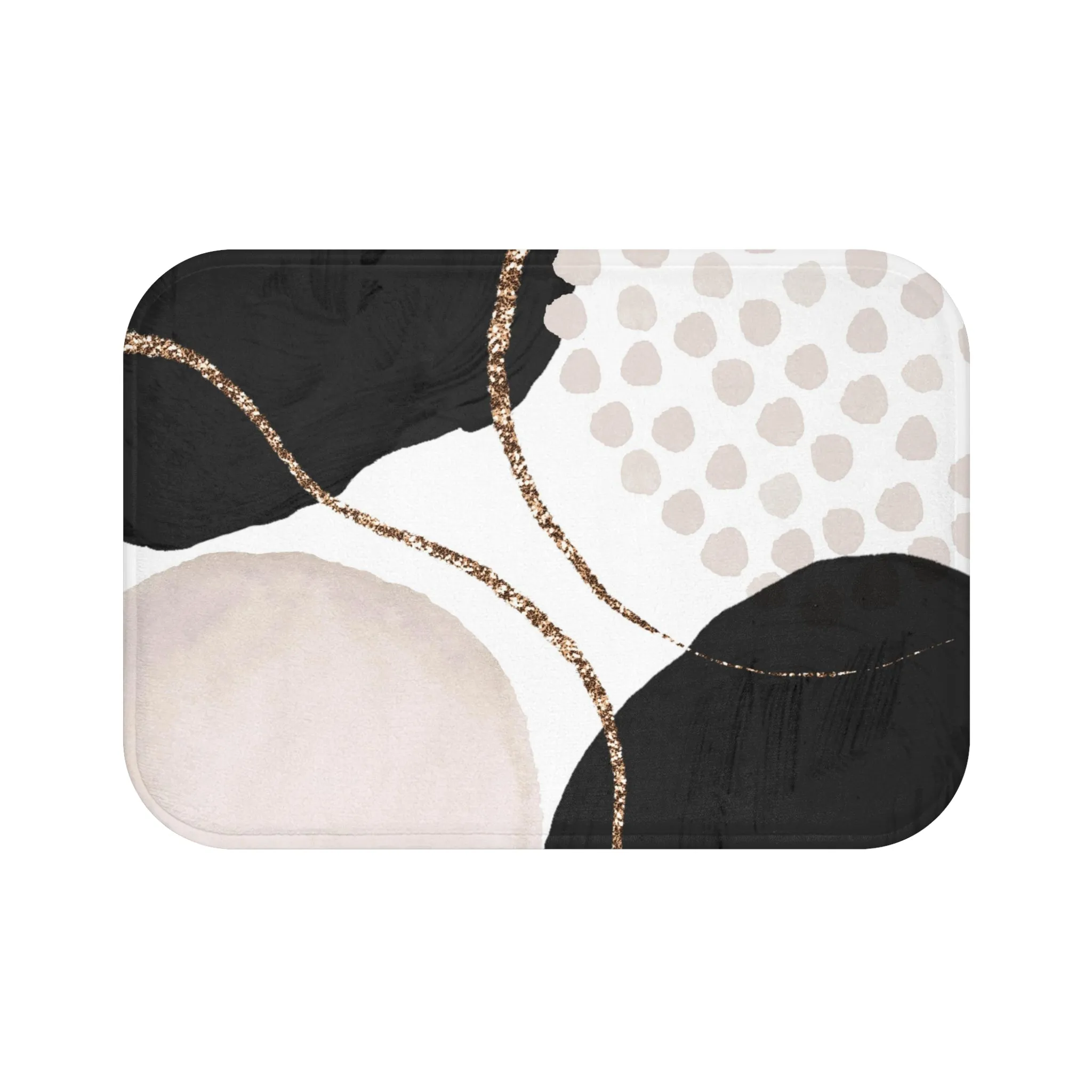 Abstract Bath, Kitchen Mat, Rug | Black White Ivory