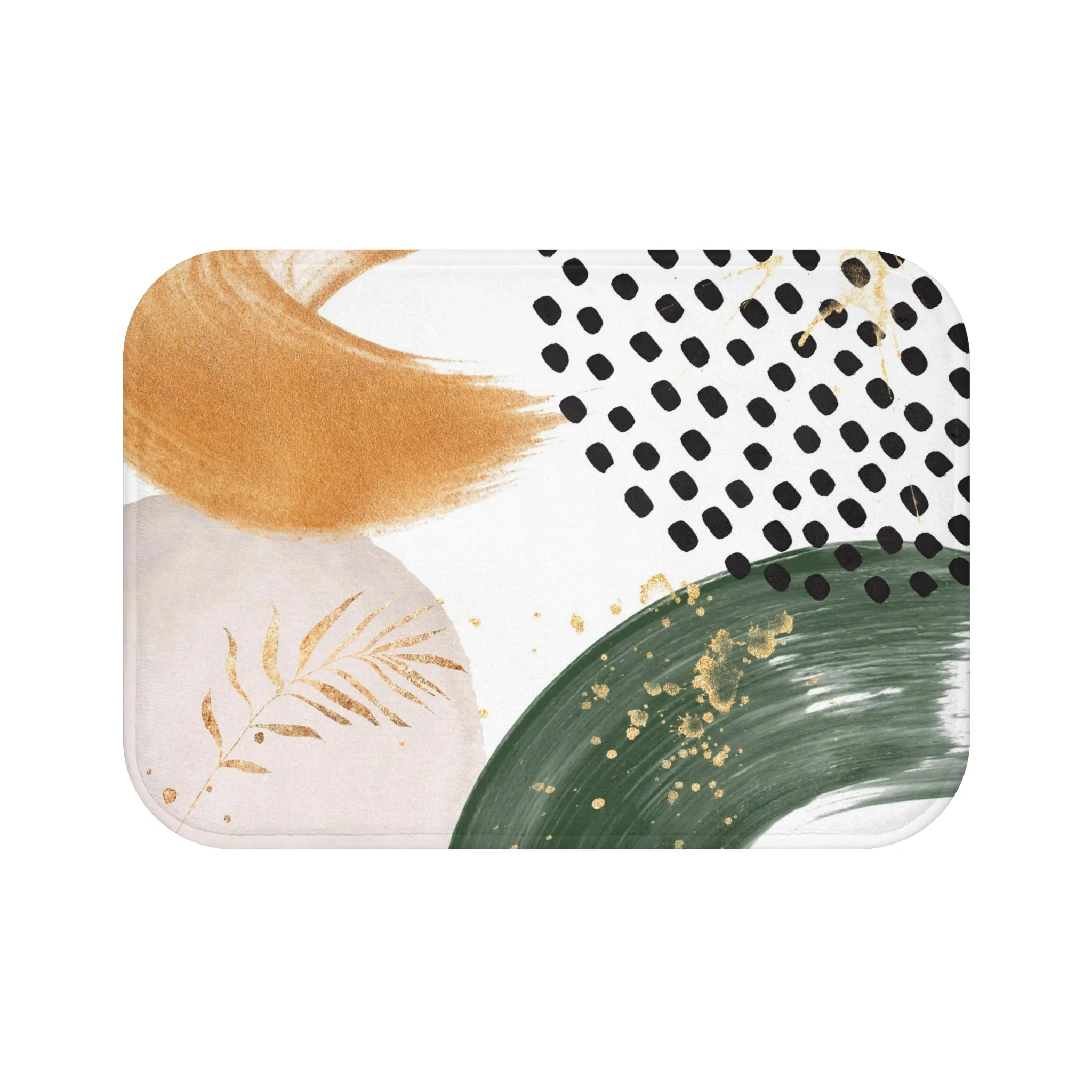 Abstract Bath, Kitchen Mat, Rug | Burnt Orange, Blush Beige Green, Black