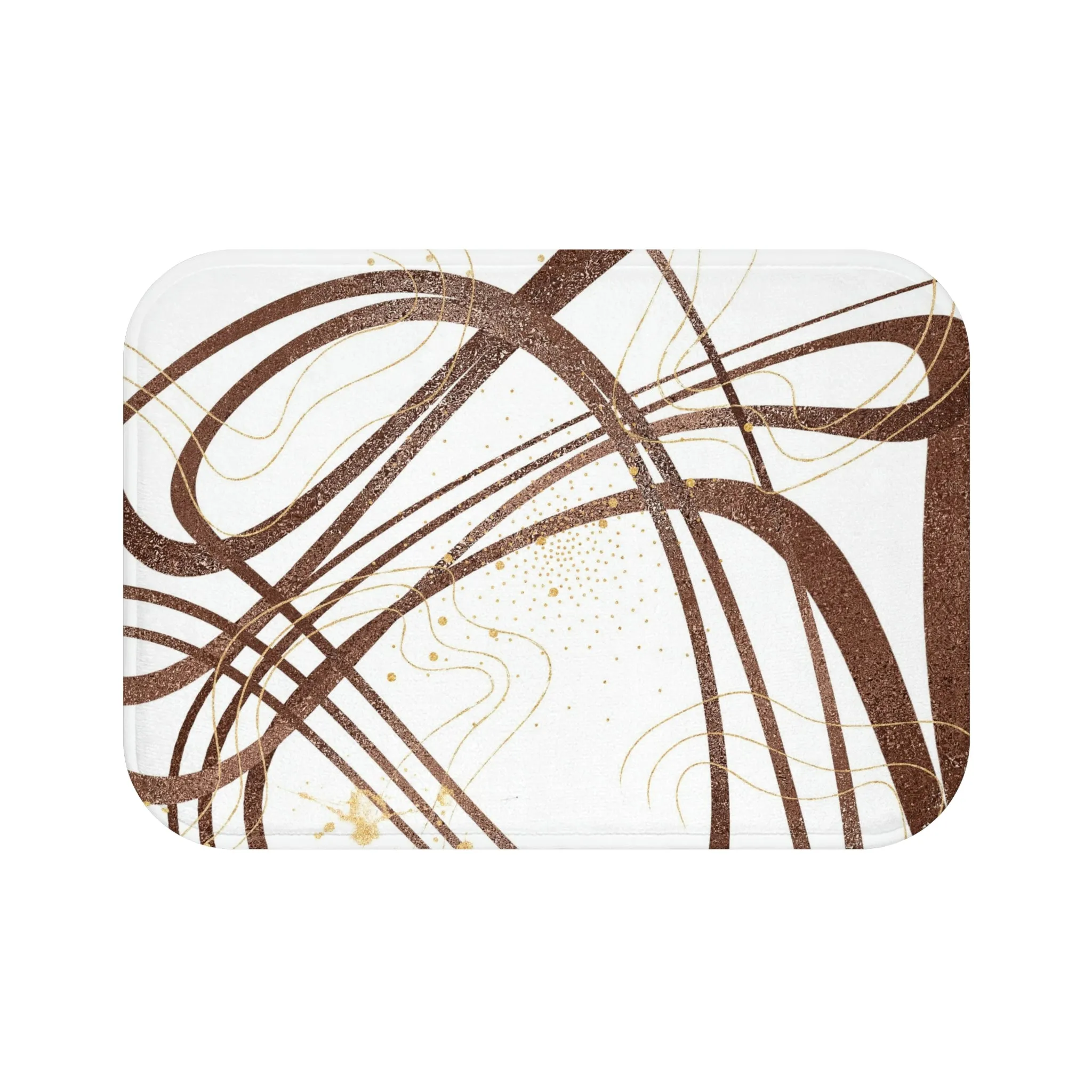 Abstract Bath Mat | Brown White