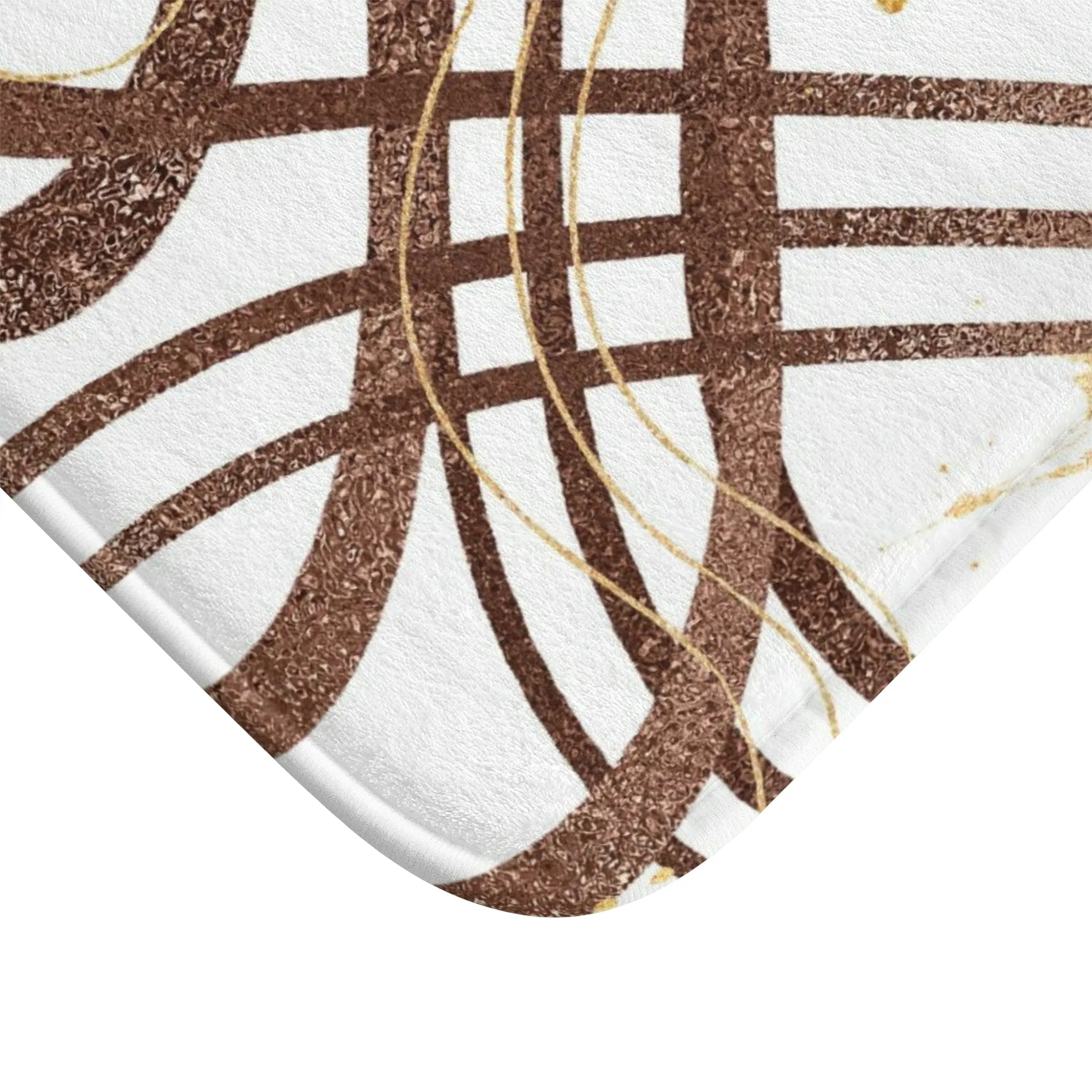 Abstract Bath Mat | Brown White