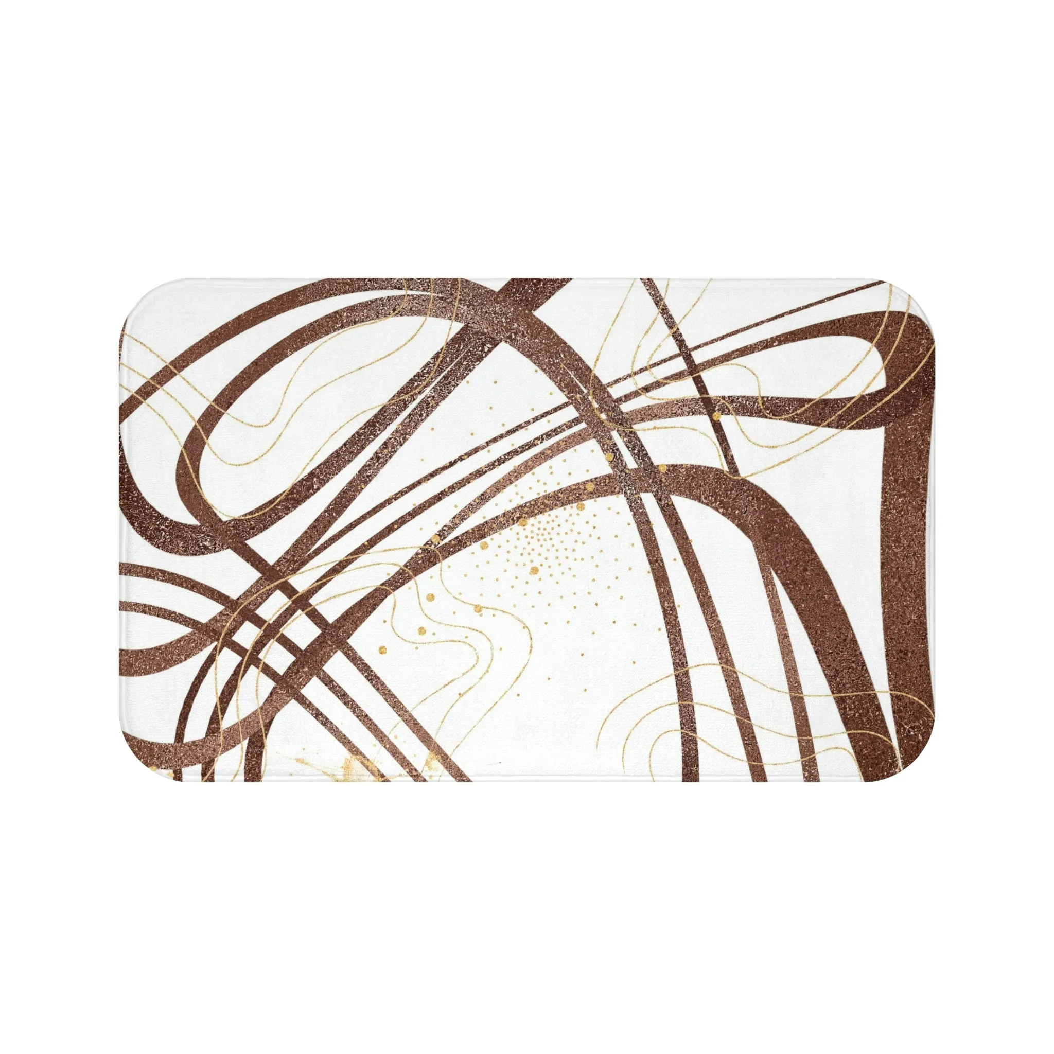 Abstract Bath Mat | Brown White