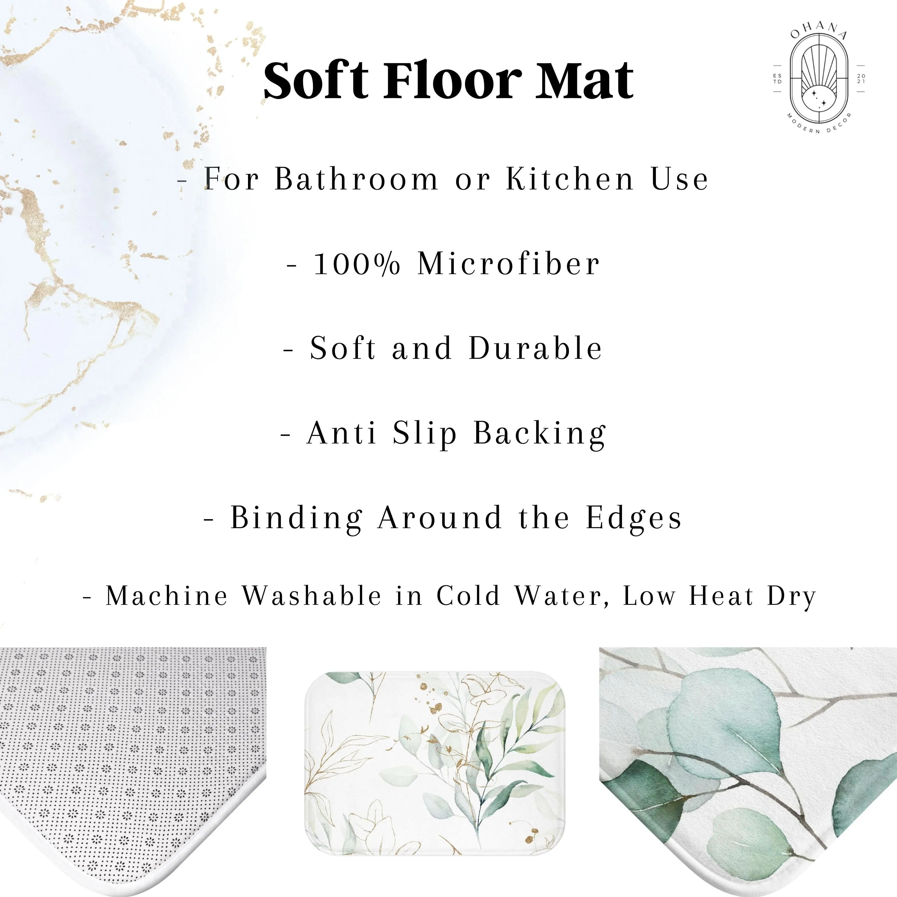 Abstract Bath Mat | Brown White