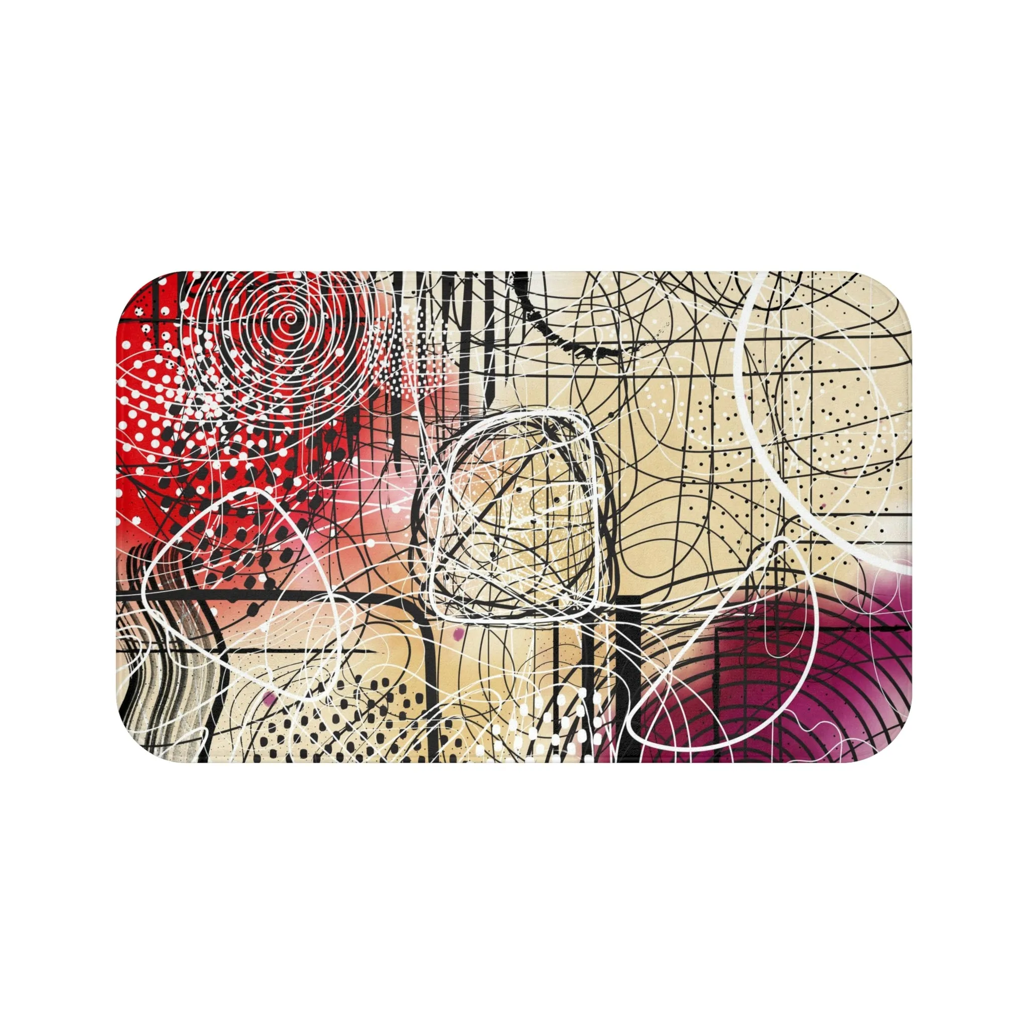 Abstract Bath Mat | Red Purple