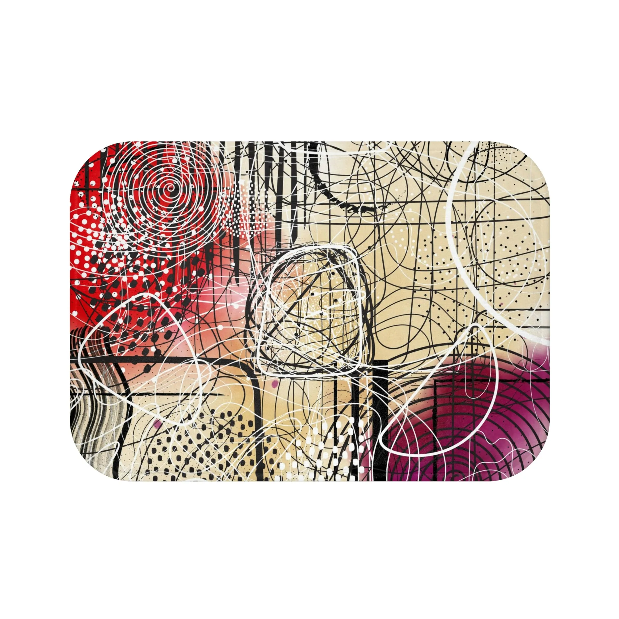 Abstract Bath Mat | Red Purple