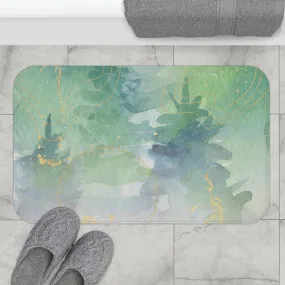 Abstract Bath Mat | Sage Green Trees Ombre