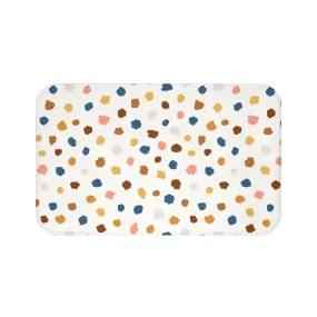 Abstract Boho Bath, Kitchen Mat, Rug | Colorful Blue Rust Yellow Pink