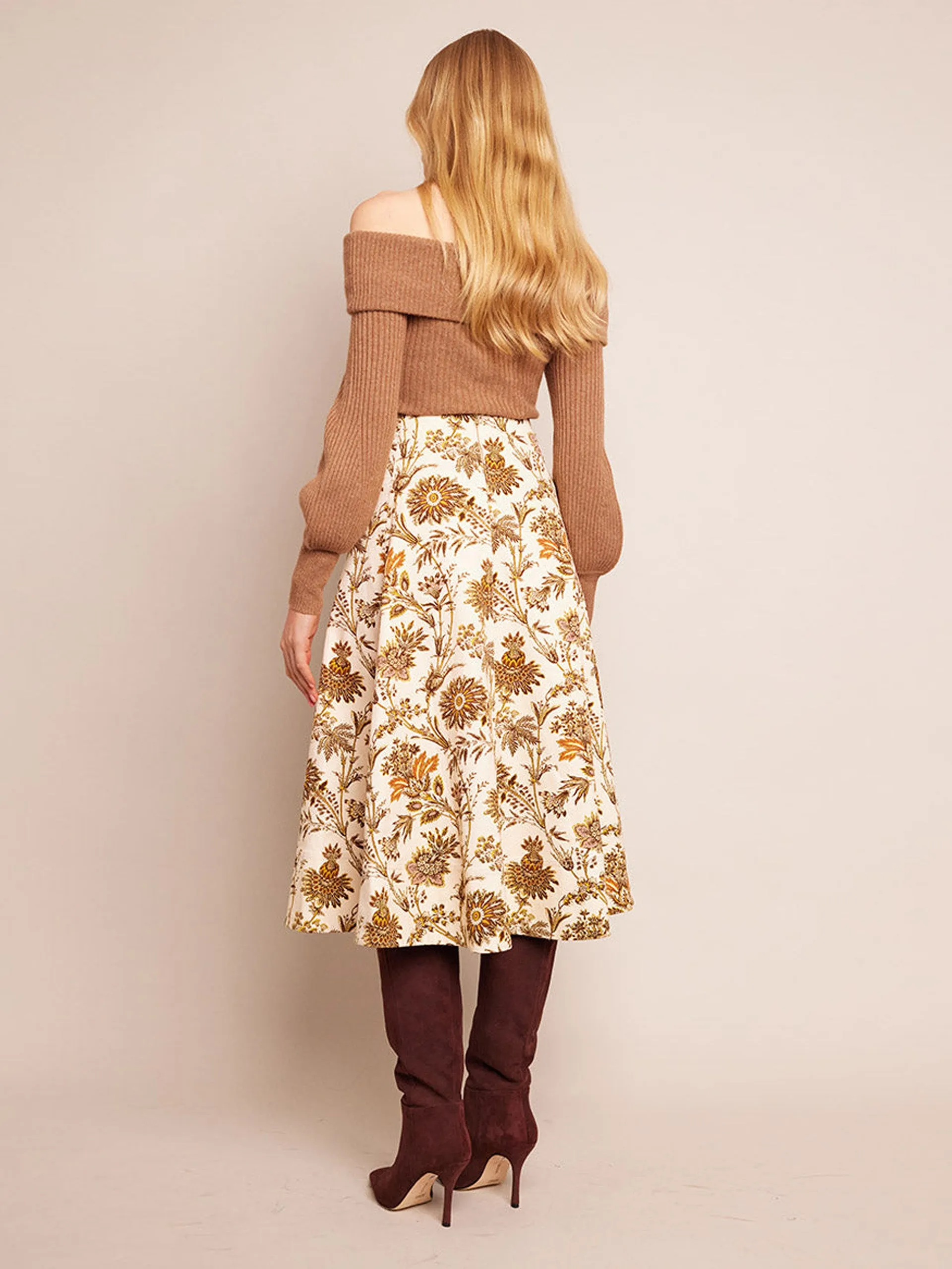 Aisha skirt in Turtledove Vine Blooms