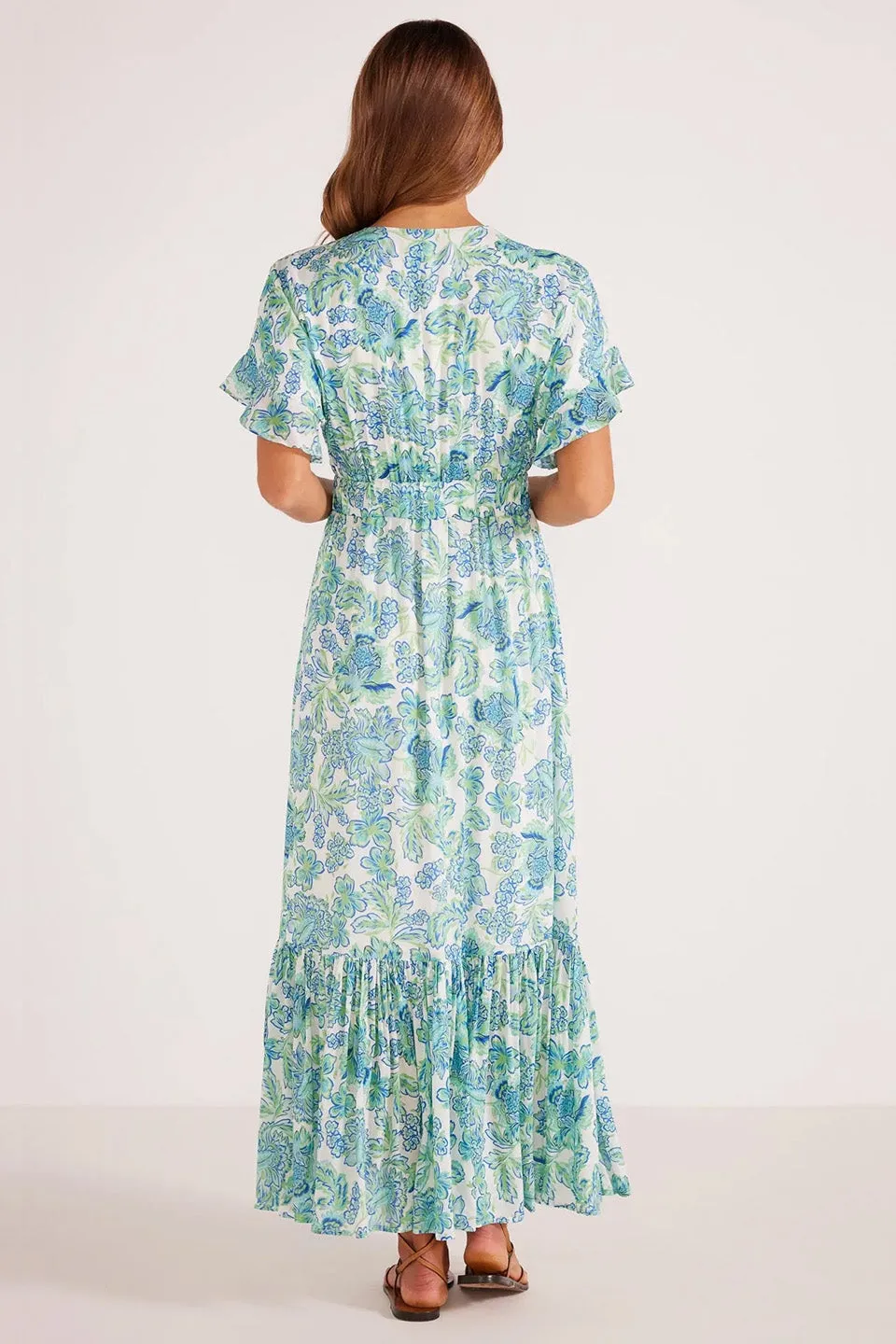 Alessia Blue Floral SS Midi Dress