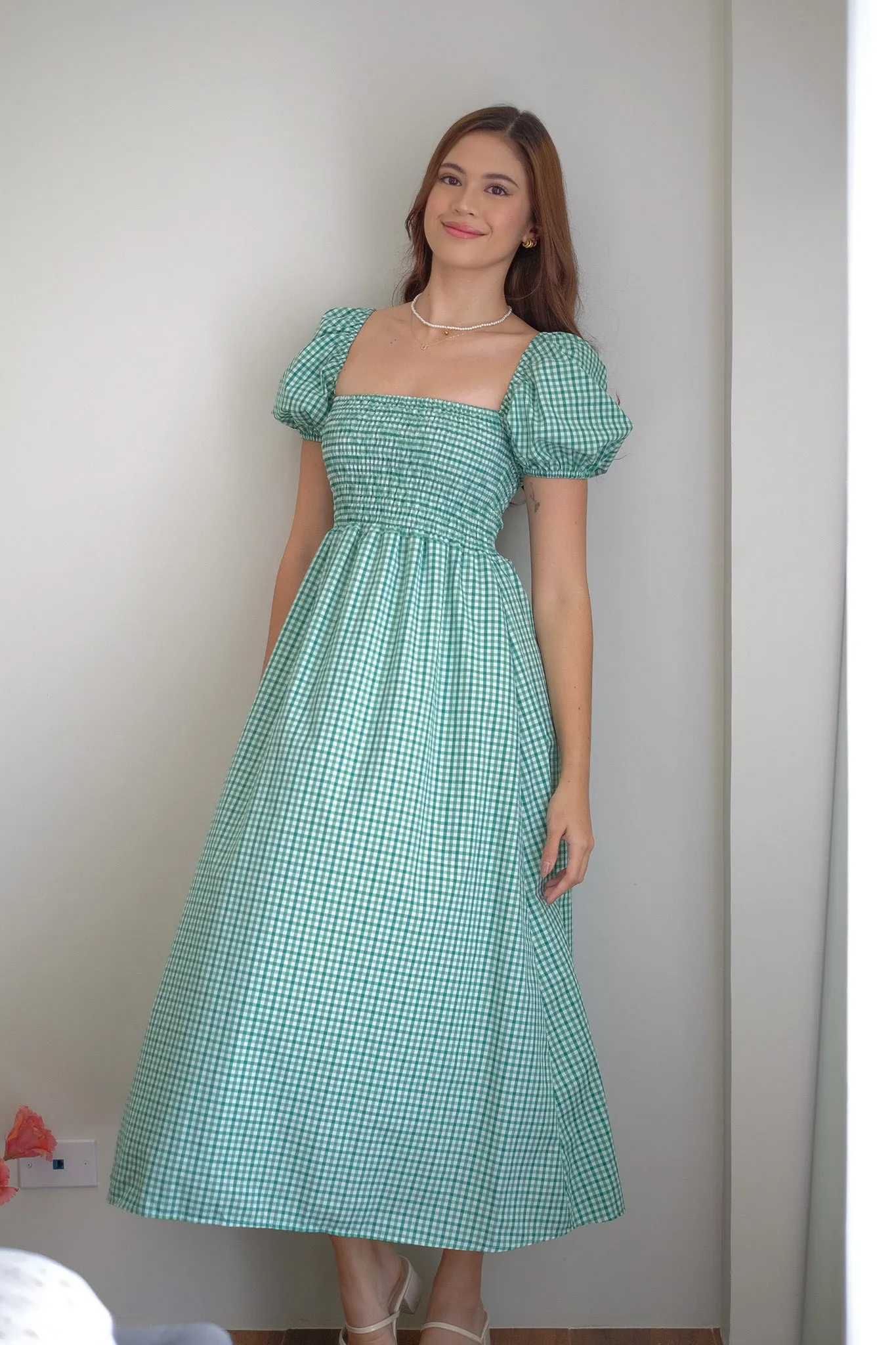 Alison Maxi Dress - gingham green