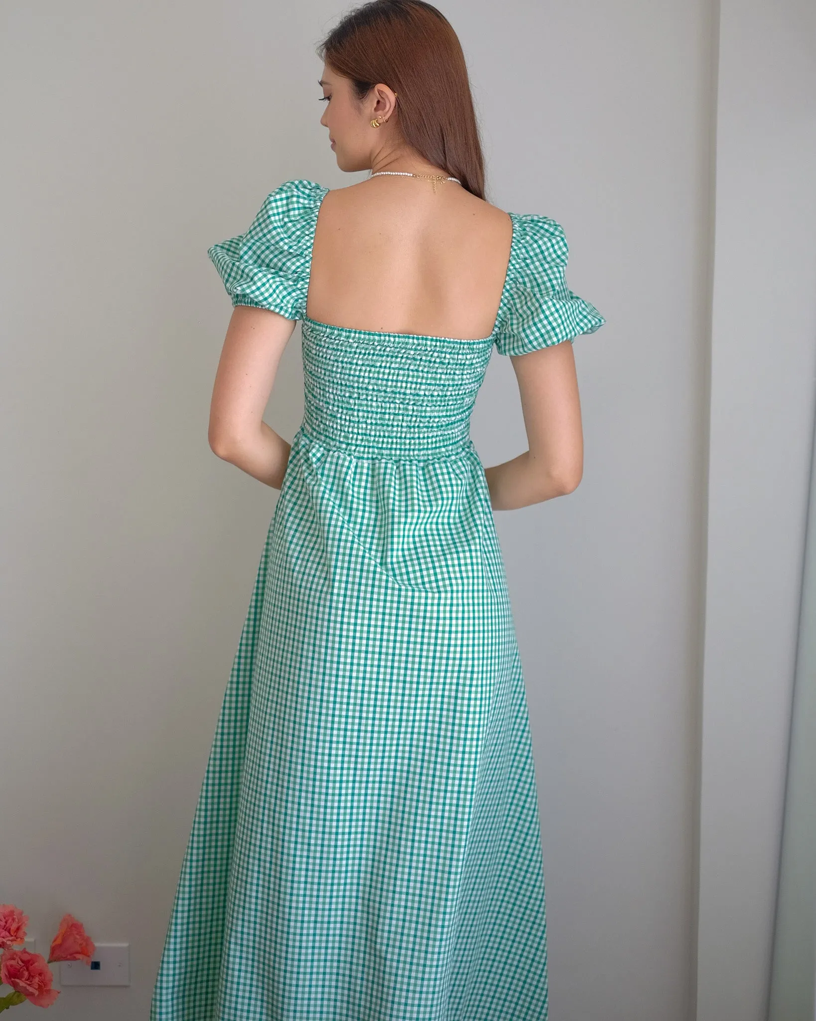 Alison Maxi Dress - gingham green