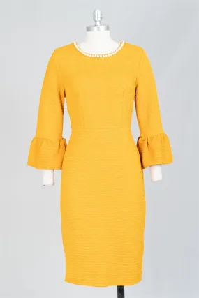 Allen Kay M785810 Pearl Collar Knit Dress