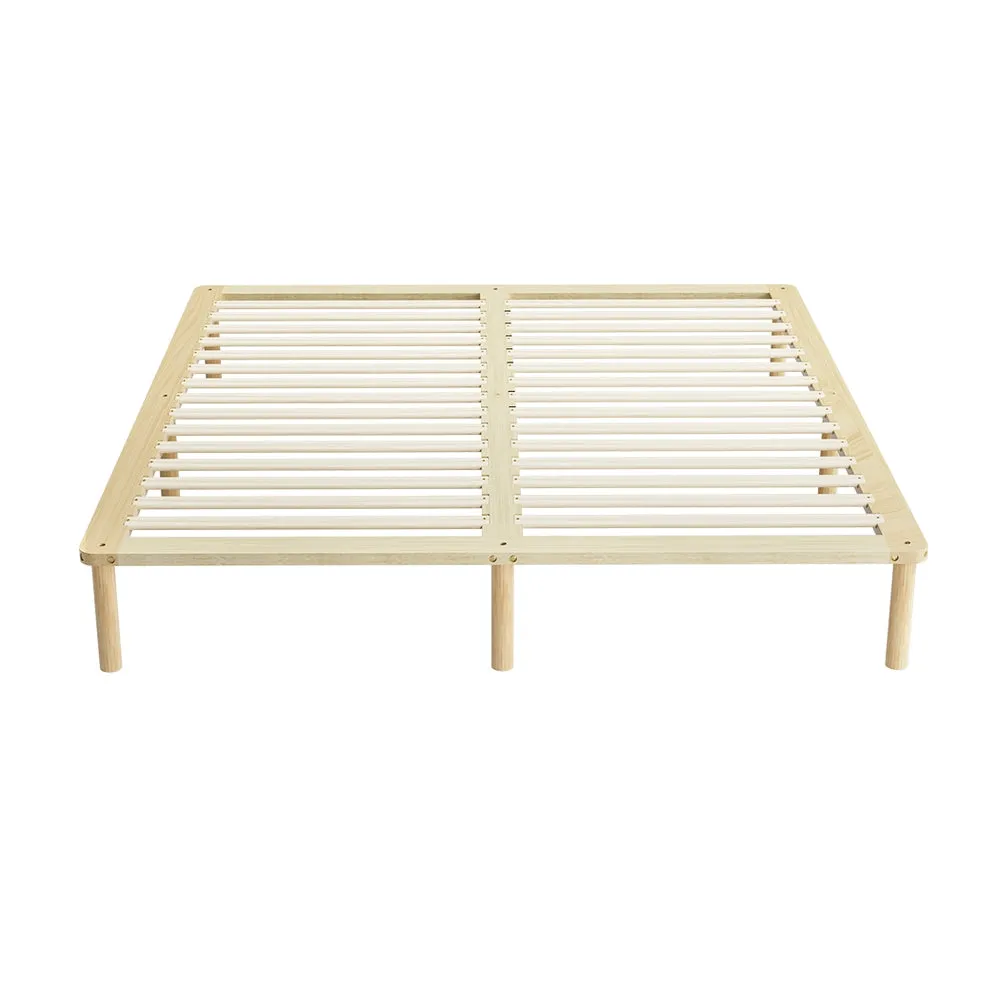 Amba Minimalist King Wooden Bed Frame Pine