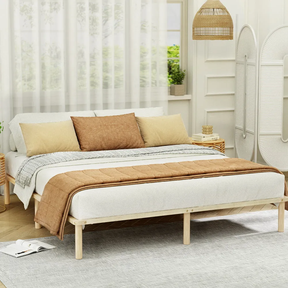 Amba Minimalist King Wooden Bed Frame Pine