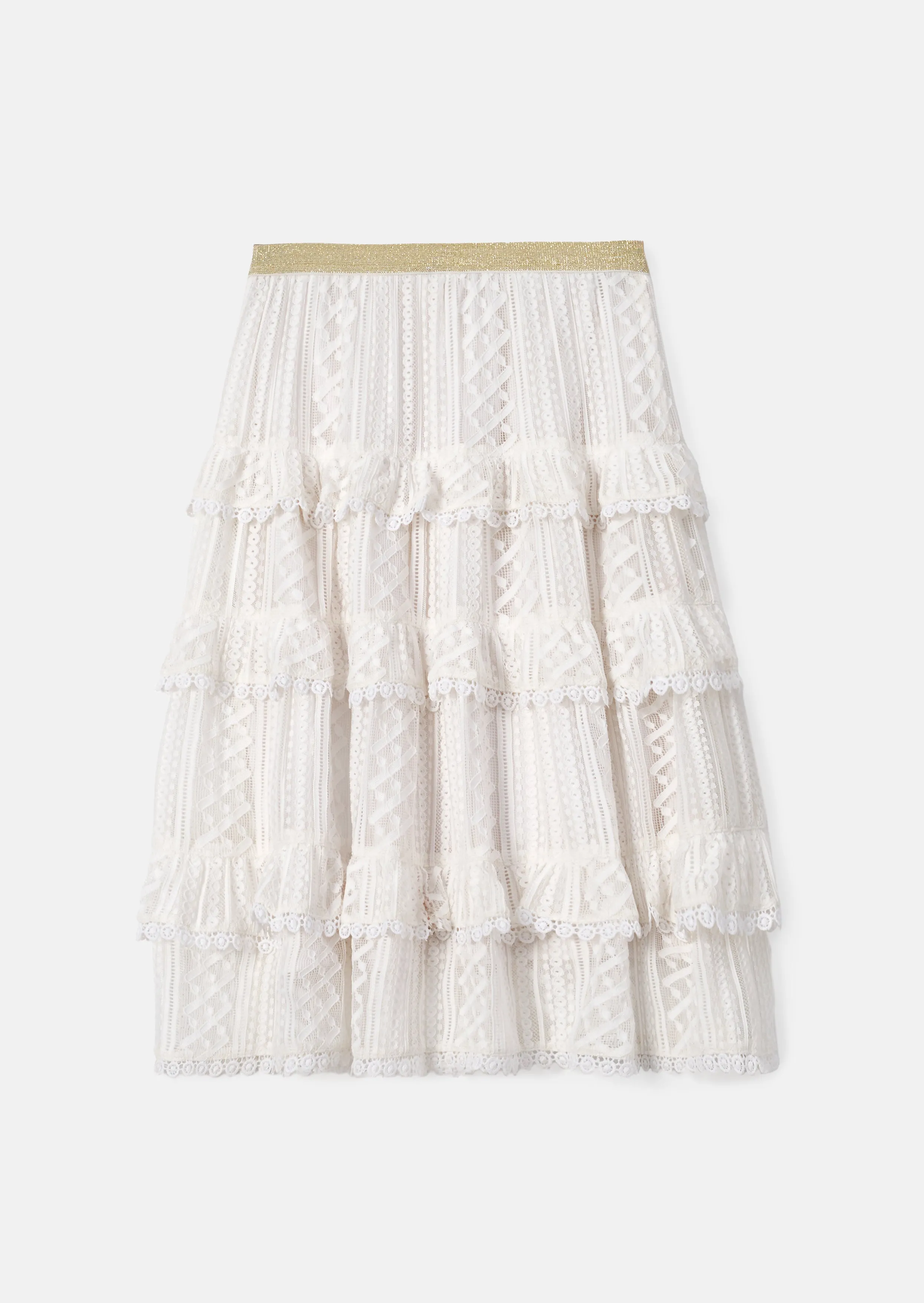 Annabelle Ivory Lace Ruffle Skirt