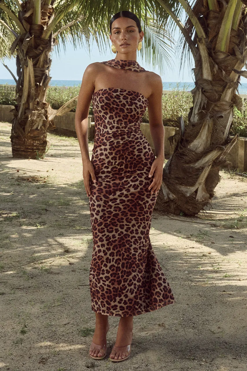 ANTONIE MIDI DRESS - LEOPARD PRINT