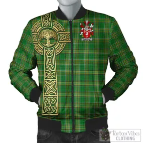 Armitage Irish Clan Tartan Bomber Jacket with Coat of Arms Celtic Tree of Life Style