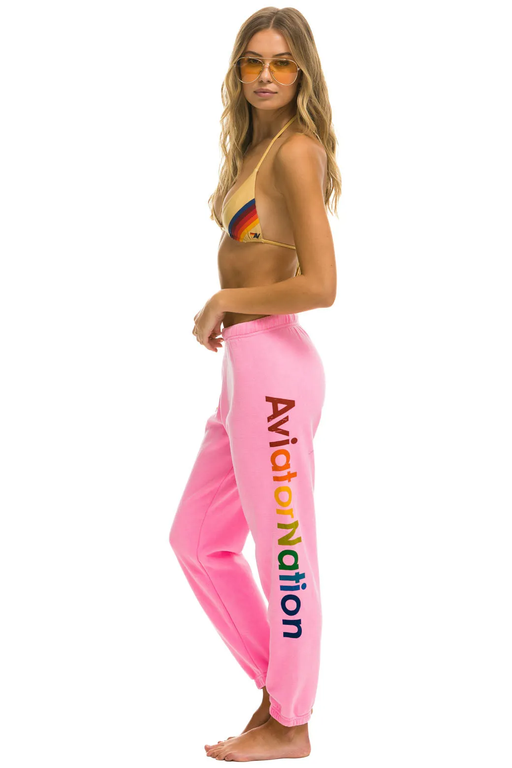 AVIATOR NATION SWEATPANTS - NEON PINK