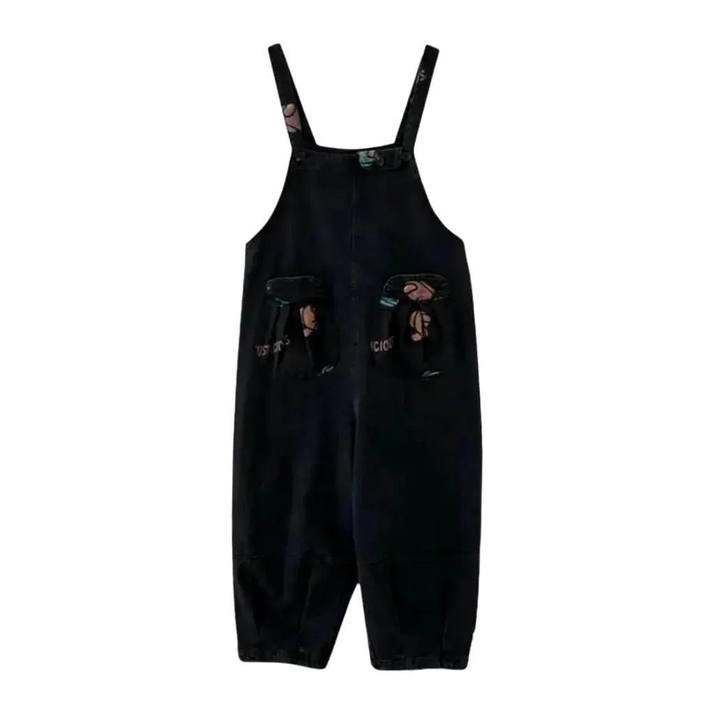 Baggy y2k denim overall for women