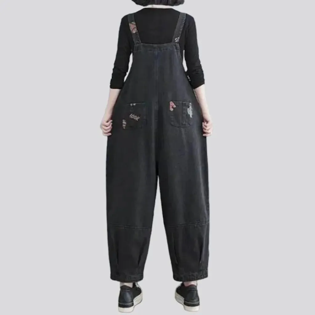 Baggy y2k denim overall for women