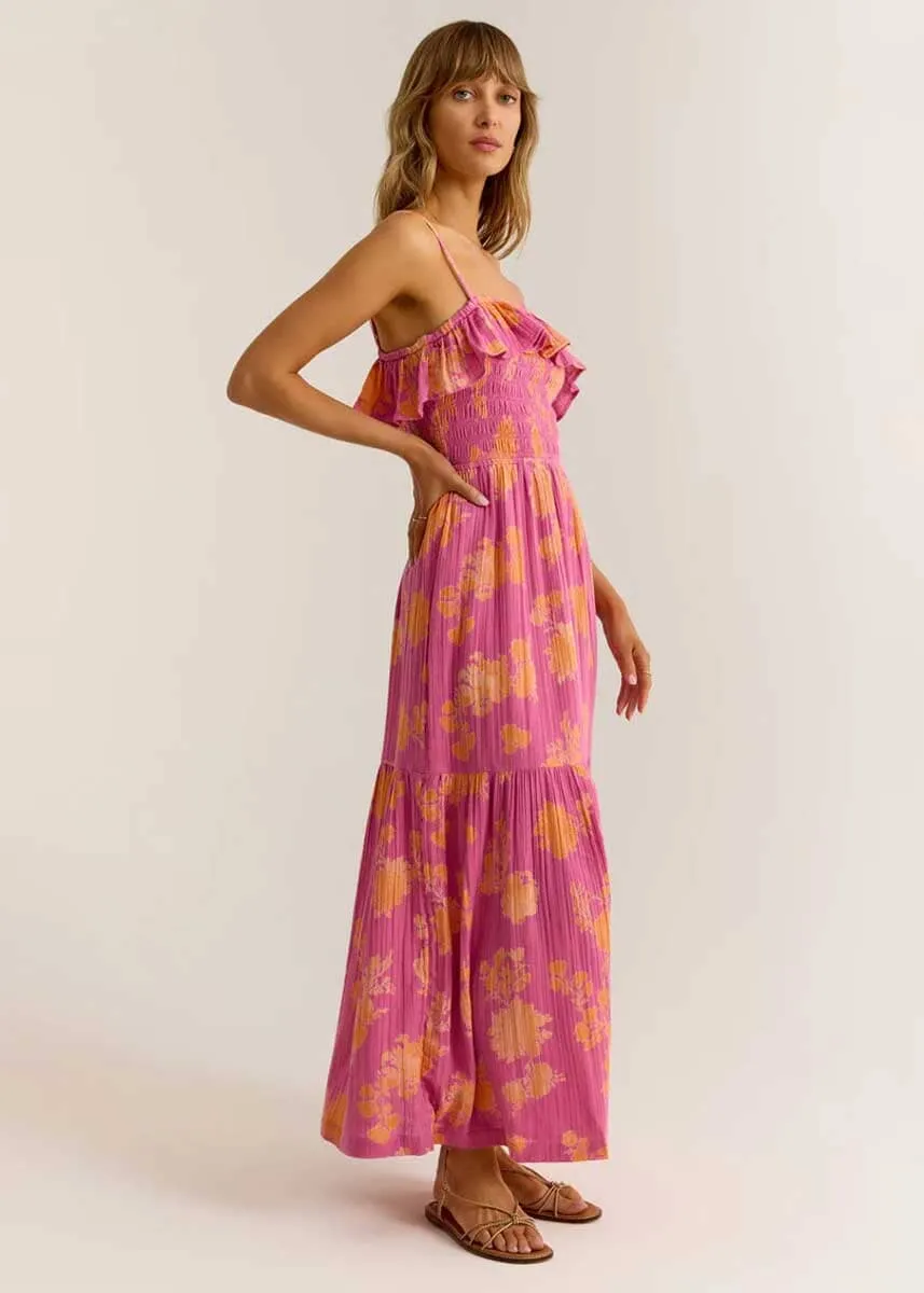 Bahari Sunshine Midi Dress - Raspberry Sorbet