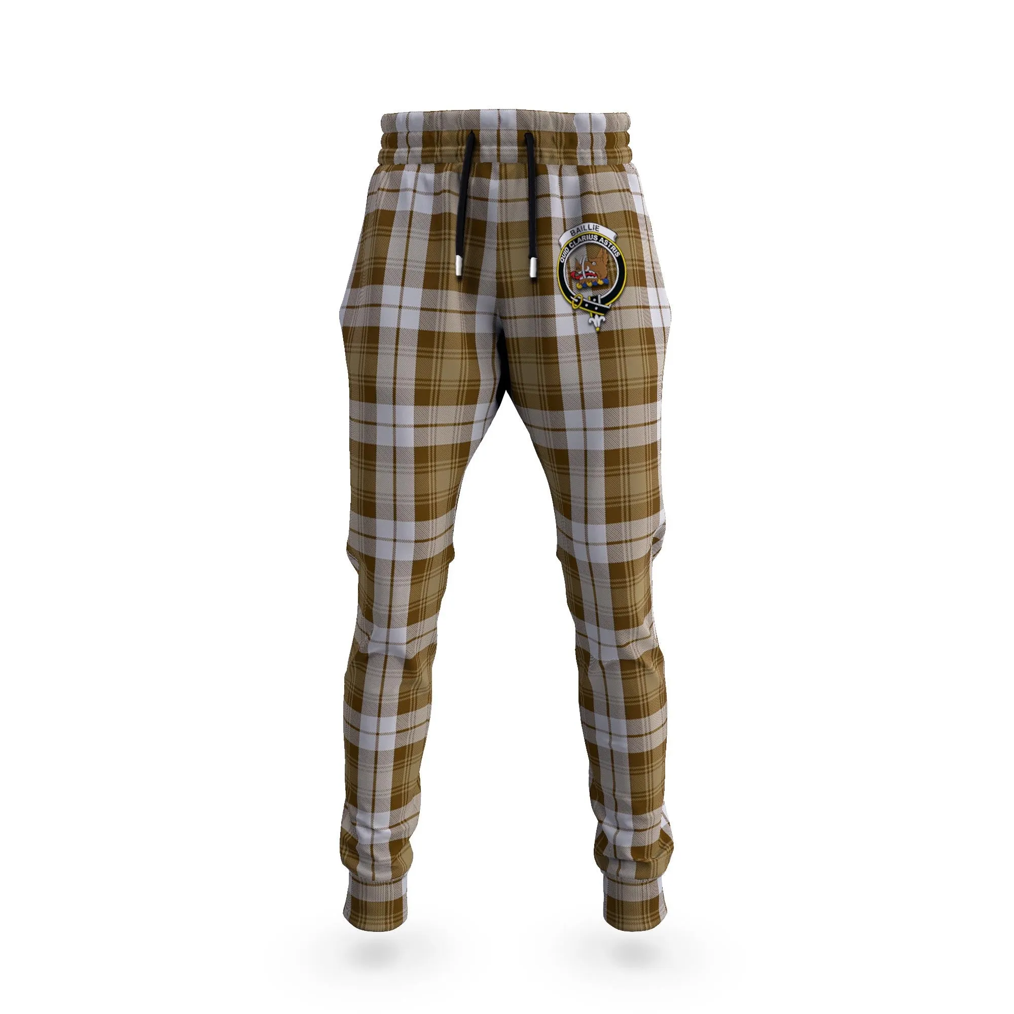 Baillie Dress Tartan Joggers Pants with Family Crest