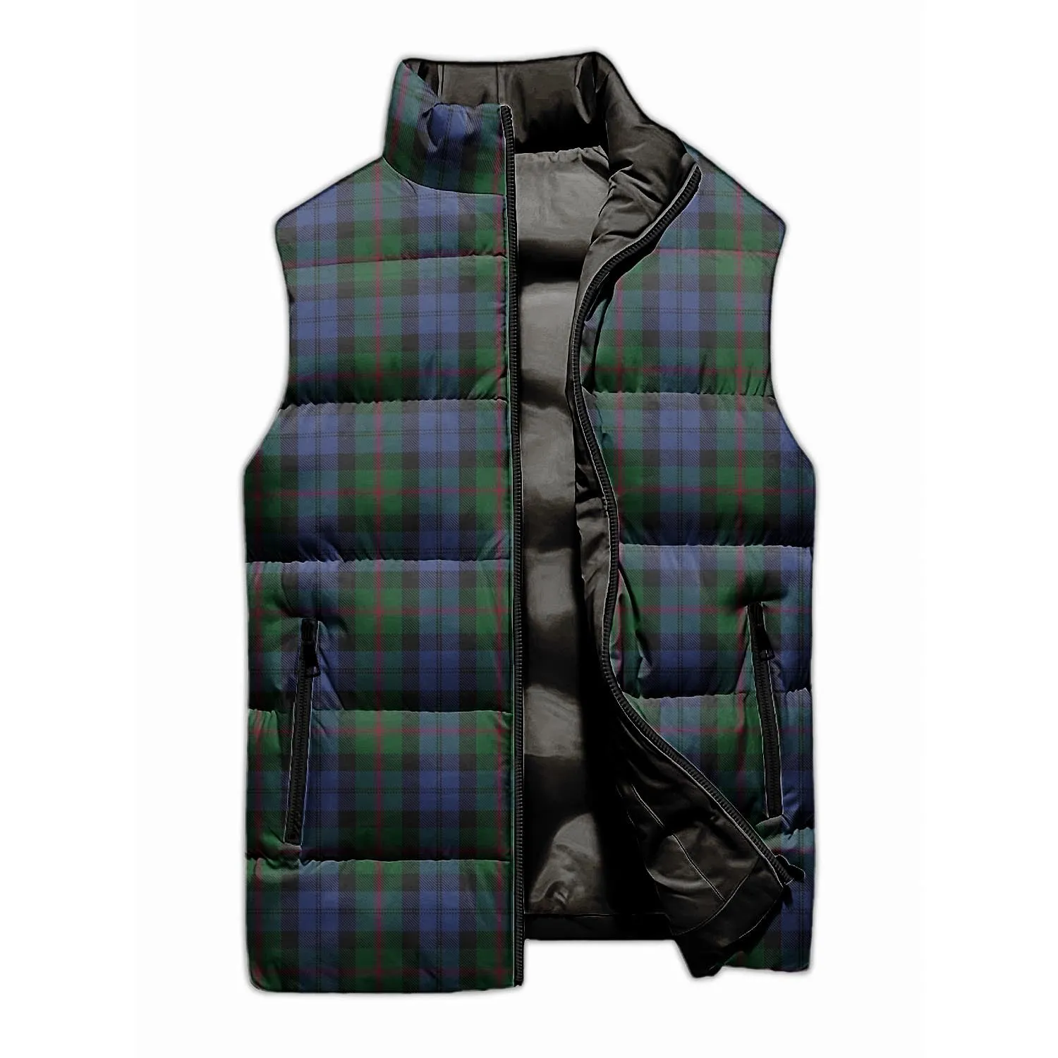 Baird Tartan Sleeveless Puffer Jacket