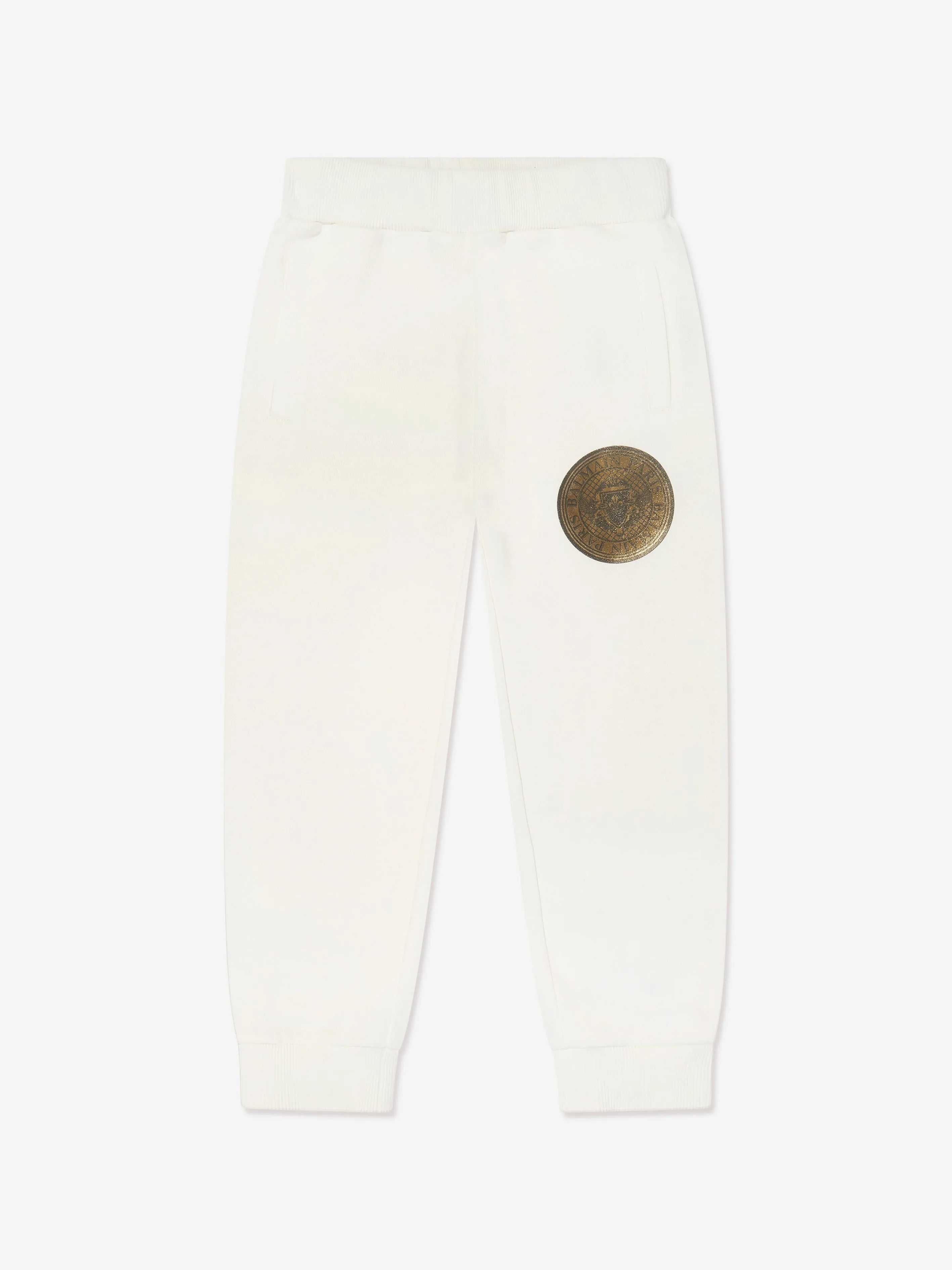 Balmain Kids Logo Joggers in Ivory