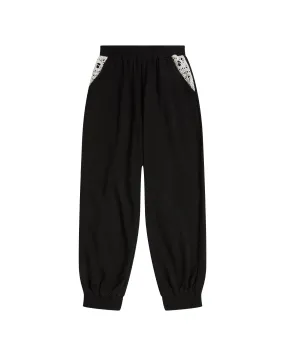 BAPY LACE-PATCHED SWEATPANTS LADIES