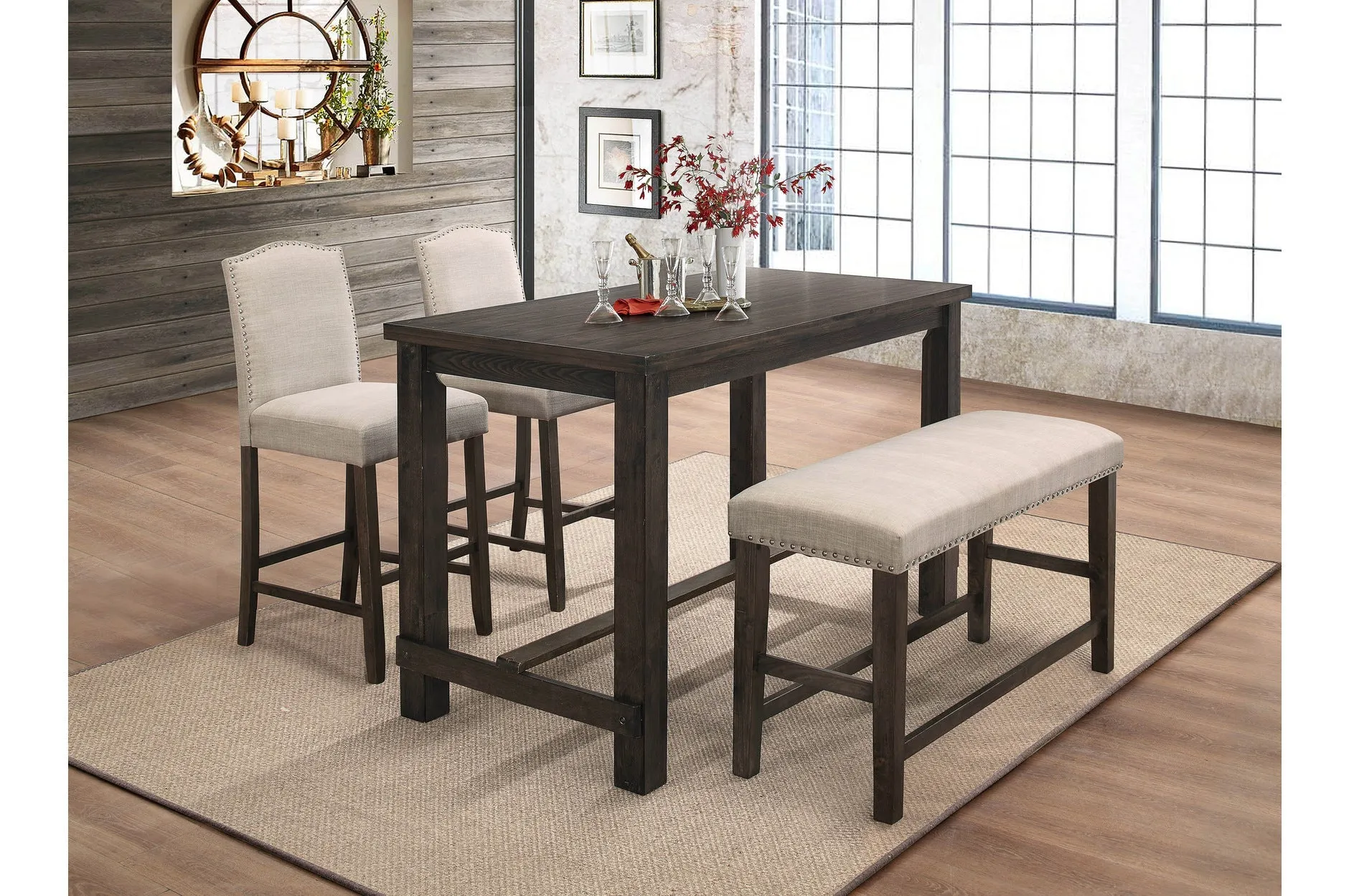 Bartell Counter-Height 4 Piece Dining Set