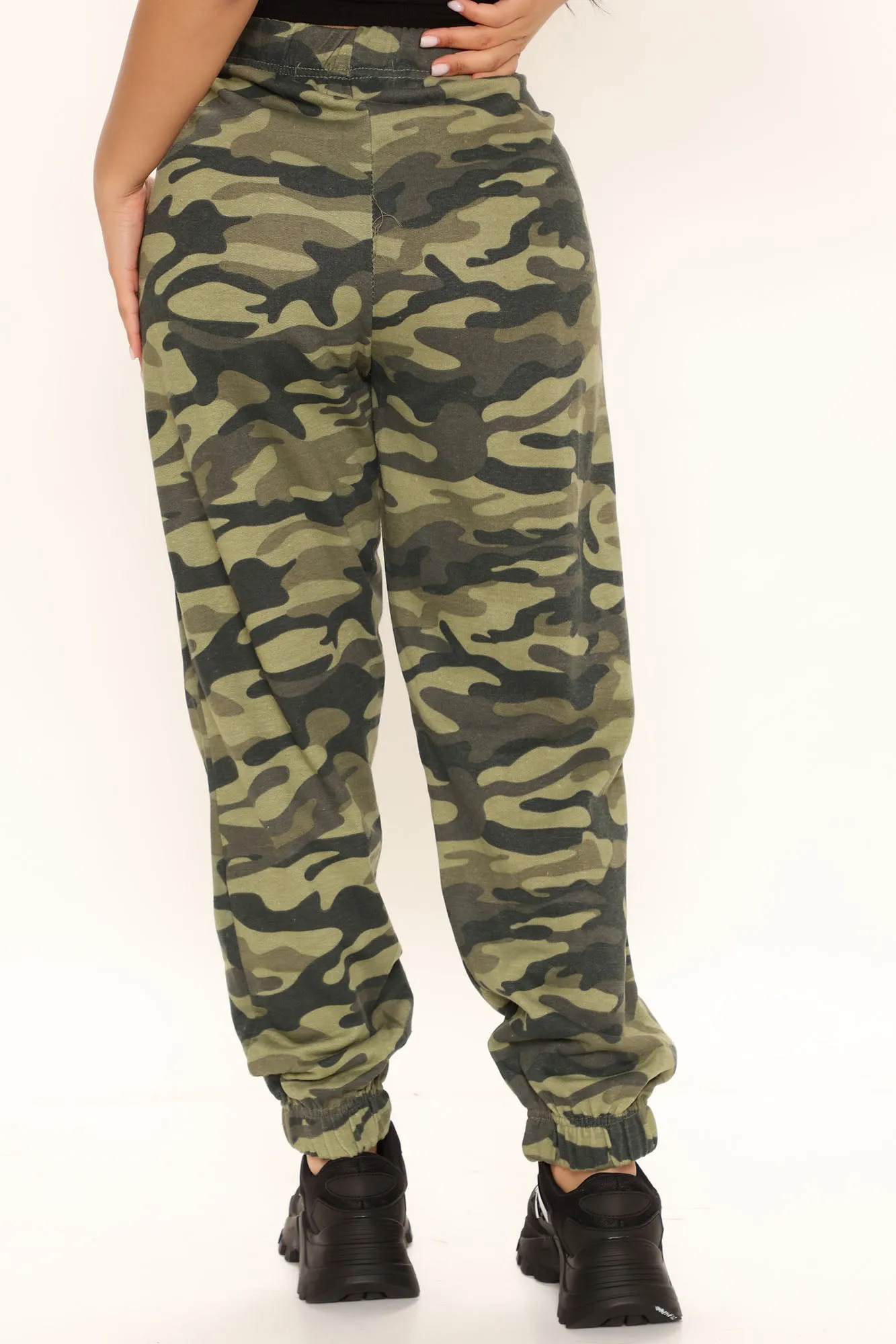 Be Happy Camo Joggers - Olive