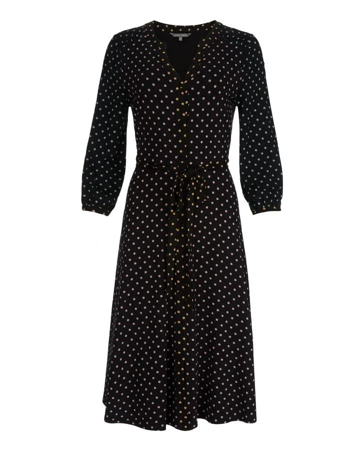 Black Multi Spot Dress