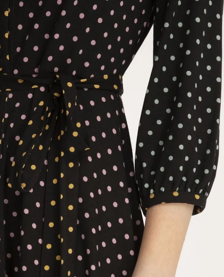 Black Multi Spot Dress