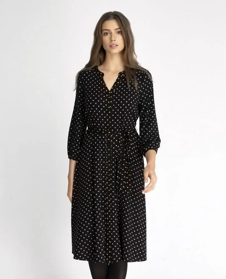 Black Multi Spot Dress